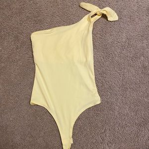 Yellow One Shoulder Bodysuit